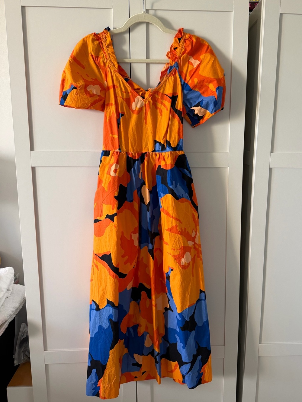 Vibrant Orange Abstract Print Maxi Dress Tabitha Brown for Target